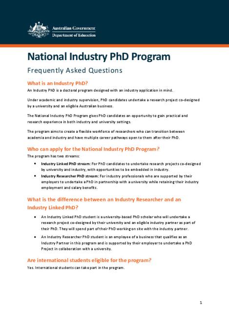 FAQ - National Industry PhD_updated 14.12.2022.pdf