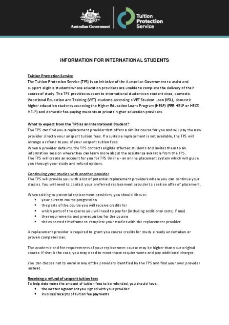 TPS Information for international students.pdf