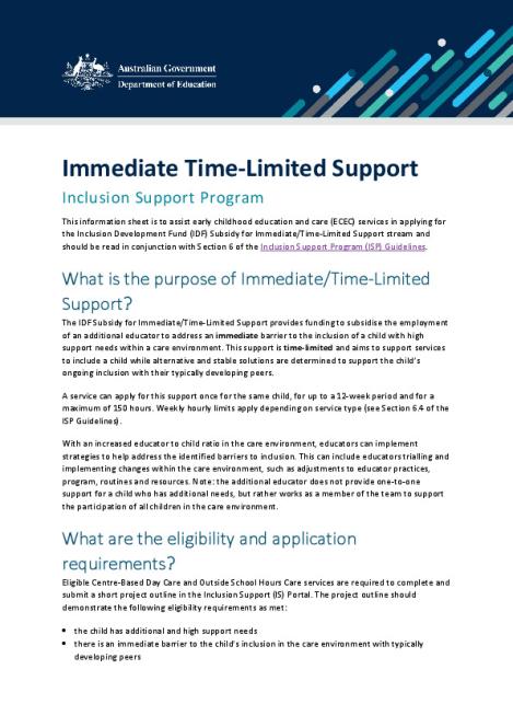 Inclusion Support Program Immediate Time-Limited Support.pdf