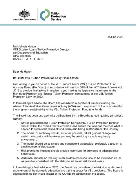 Final Board Advice to TPS Director on 2023 VSL Levy.pdf