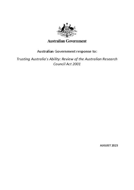 Australian Government response to Review of the Australian Research Council Act 2001.pdf