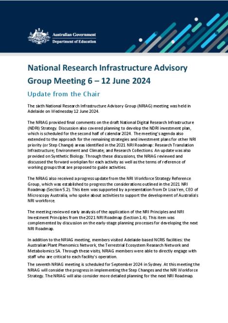 NRI Advisory Group -  Chair Update - 12 June 2024.pdf