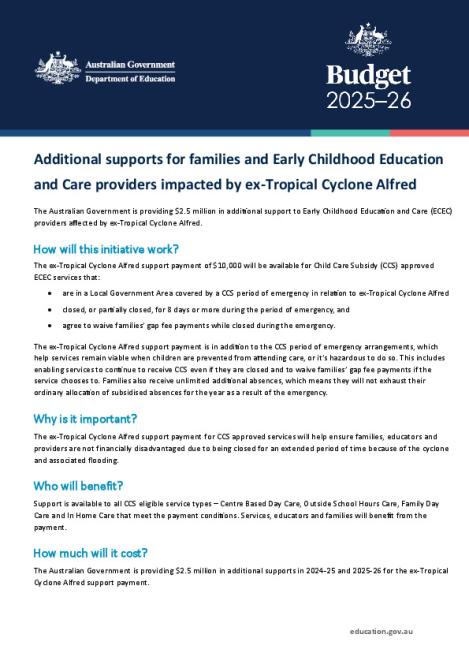 25-26 Federal Budget Factsheet - Ex-cyclone CCS funding.pdf