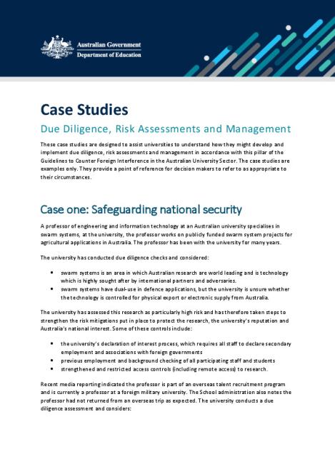 Case studies - Due diligence, risk assessments and management.pdf