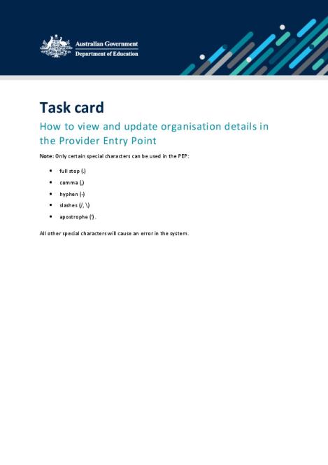 How to view and update organisation details in the Provider Entry Point.pdf