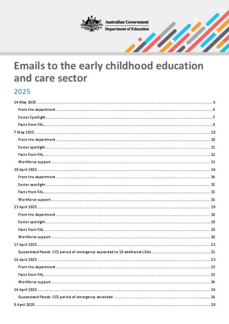2025 Emails to the early childhood education and care sector updated 14 May 2025.pdf