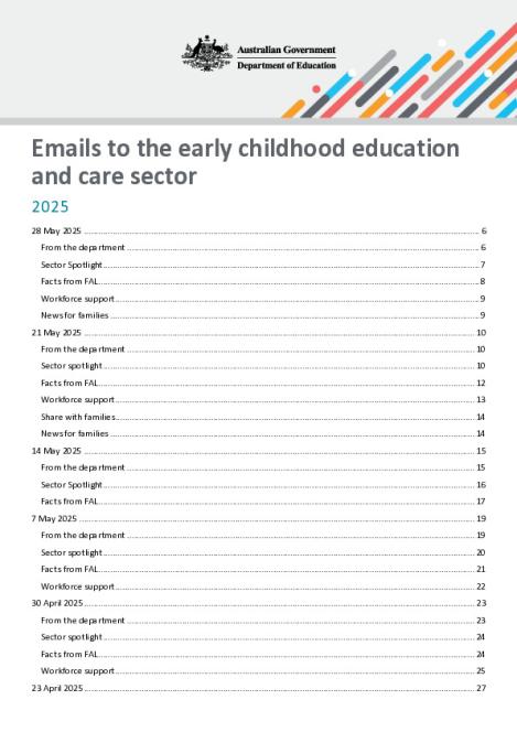 2025 Emails to the early childhood education and care sector updated 28 May 2025.pdf