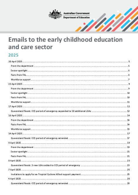 2025 Emails to the early childhood education and care sector updated 30 April 2025.pdf