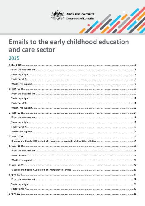 2025 Emails to the early childhood education and care sector updated 9 May 2025.pdf