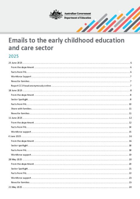 2025 Emails to the early childhood education and care sector updated 25 June 2025 .pdf
