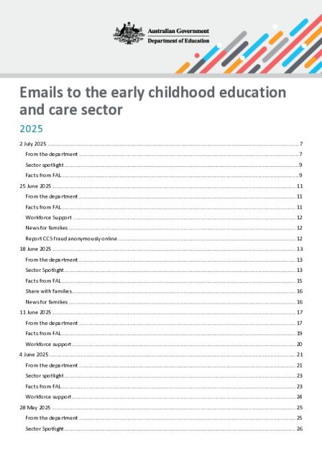 2025 Emails to the early childhood education and care sector updated 2 July 2025 .pdf