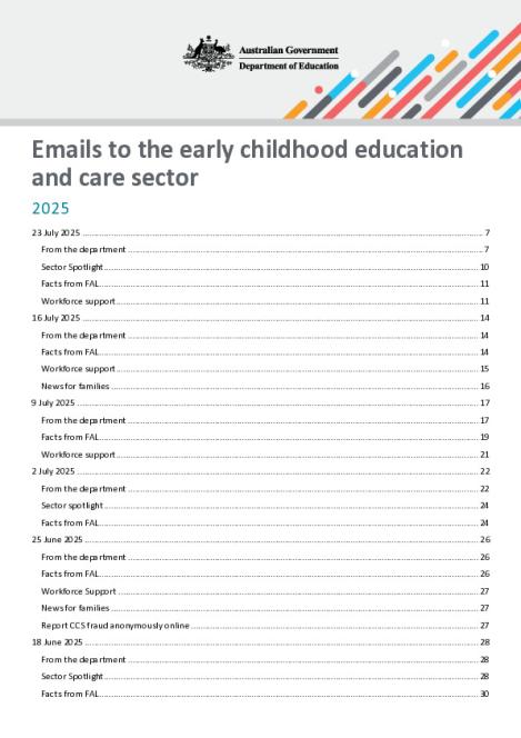 2025 Emails to the early childhood education and care sector updated 23 July 2025.pdf
