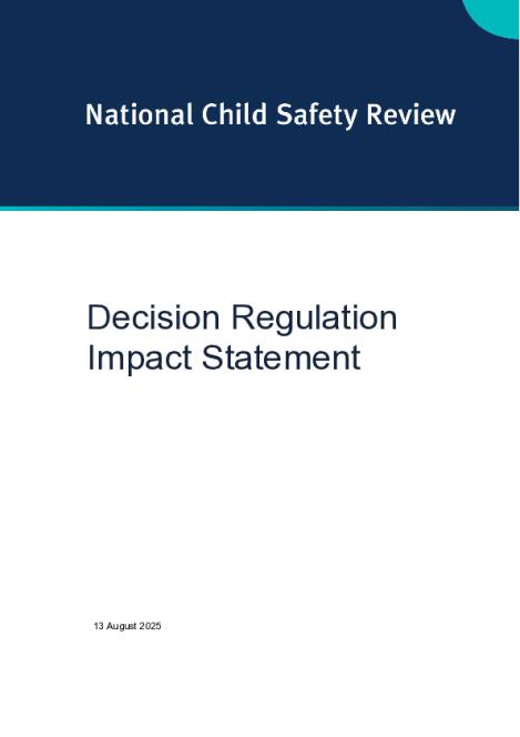National Child Safety Review Decision Regulation Impact Statement.pdf