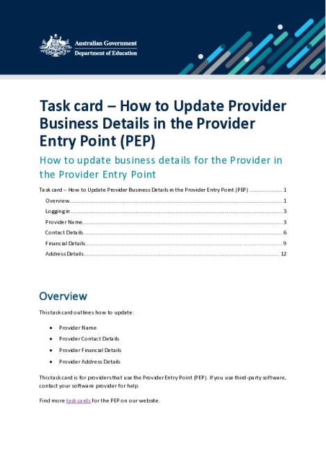 Task card – How to Update Provider Business Details in the Provider Entry Point (PEP).pdf