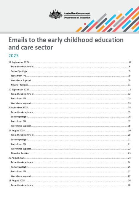 2025 Emails to the early childhood education and care sector updated 17 September 2025.pdf