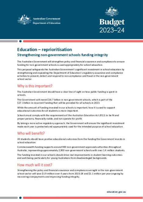Budget 23-24 Factsheet - Educaton reprioritisation Non-govt schools funding integrity (3).pdf
