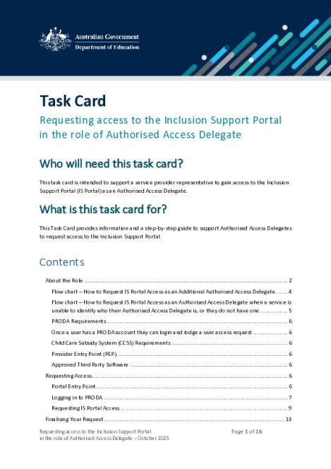 Task Card - Requesting Access in the role of Authorised Access Delegate October 2025.pdf