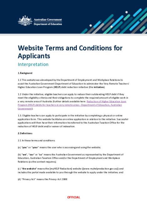 Terms & Conditions for Very Remote Teachers Applicant Portal.pdf