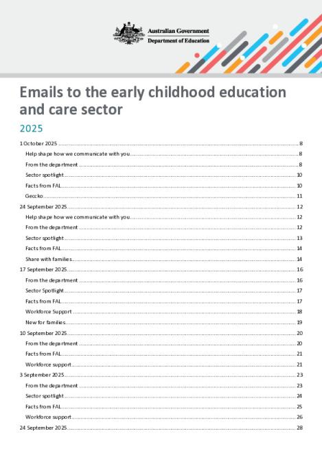 2025 Emails to the early childhood education and care sector updated 1 October 2025.pdf