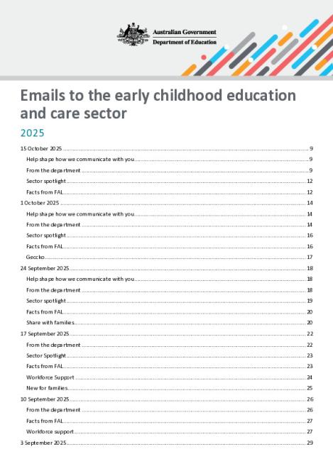 2025 Emails to the early childhood education and care sector updated 15 October 2025.pdf
