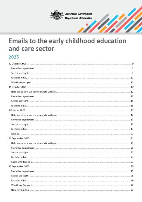 2025 Emails to the early childhood education and care sector updated 22 October 2025.pdf