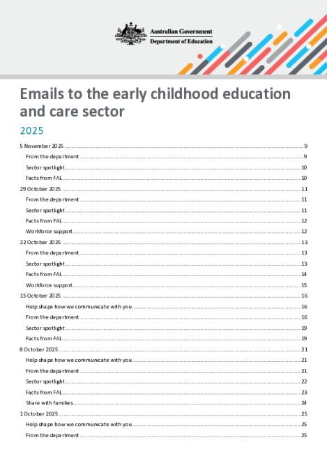2025 Emails to the early childhood education and care sector updated 5 November 2025.pdf