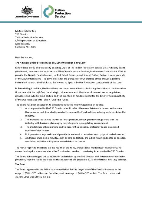 Final Board Advice to TPS Director on 2026 International TPS Levy Settings.pdf