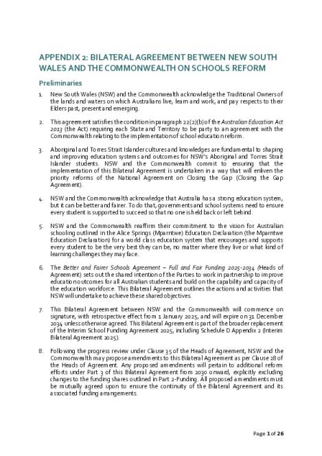 NSW Bilateral - Better and Fairer Schools Agreement Full and Fair Funding 2025-2034 - with Addendum.pdf