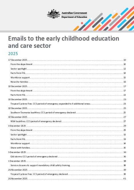 2025 Emails to the early childhood education and care sector updated 17 December 2025.pdf
