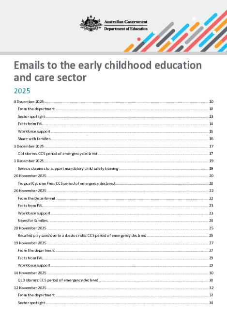 2025 Emails to the early childhood education and care sector updated 3 December 2025.pdf