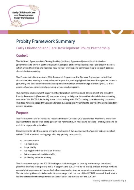 ECCDPP Probity Framework Summary.pdf