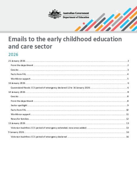 2026 Emails to the early childhood education and care sector updated 21 January 2026.pdf