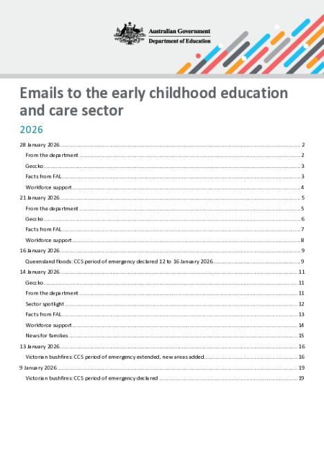 2026 Emails to the early childhood education and care sector updated 28 January 2026.pdf