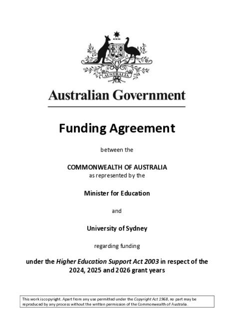 University of Sydney - 2024-2026 CGS Funding Agreement.pdf
