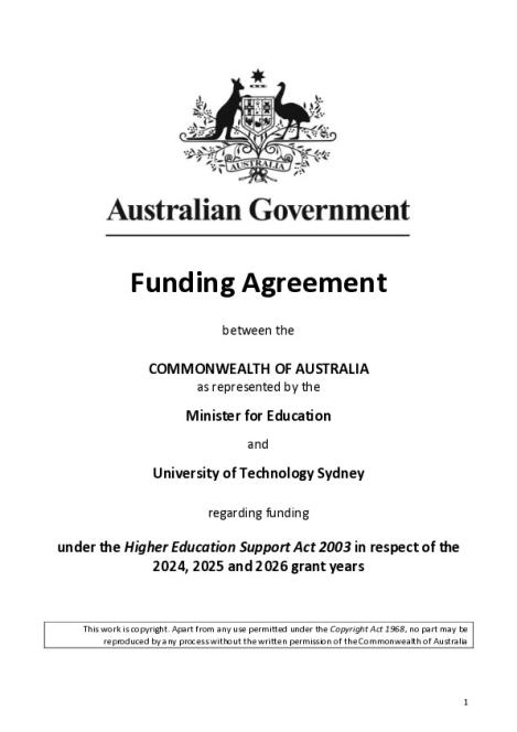 University of Technology Sydney - 2024-2026 CGS Funding Agreement.pdf