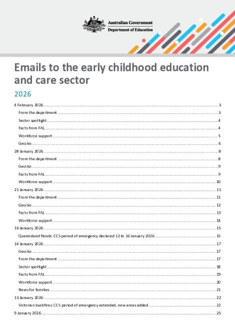 2026 Emails to the early childhood education and care sector updated 4 February 2026.pdf