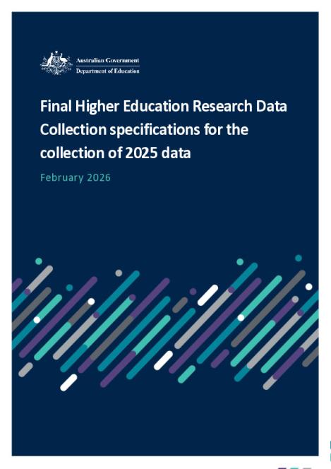 Higher Education Research Data Collection Specifications for the ...
