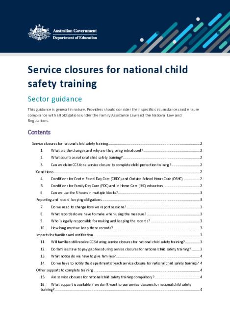 Service closure for national child safety training — sector guidance.pdf