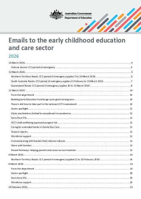 2026 Emails to the early childhood education and care sector updated 16 March 2026.pdf