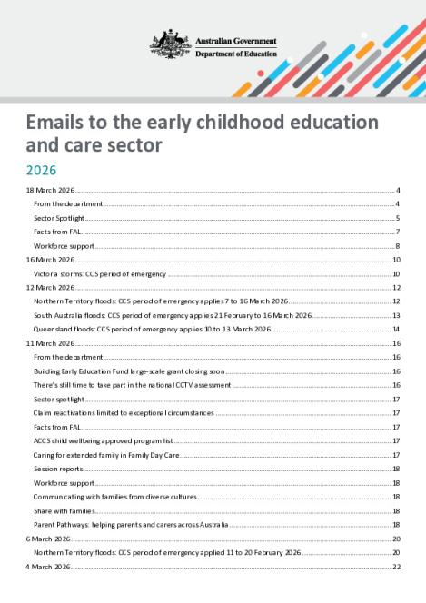 2026 Emails to the early childhood education and care sector updated 18 March 2026.pdf