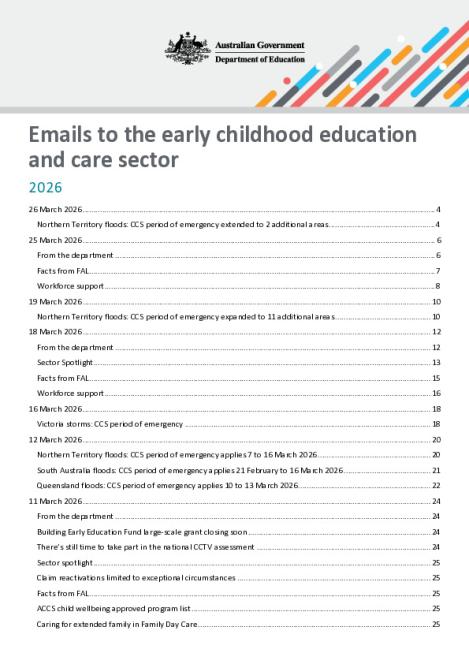 2026 Emails to the early childhood education and care sector updated 26 March 2026.pdf