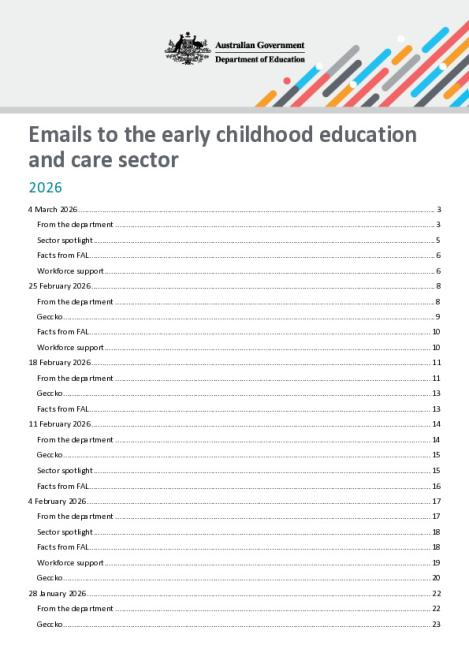 2026 Emails to the early childhood education and care sector updated 4 March 2026.pdf