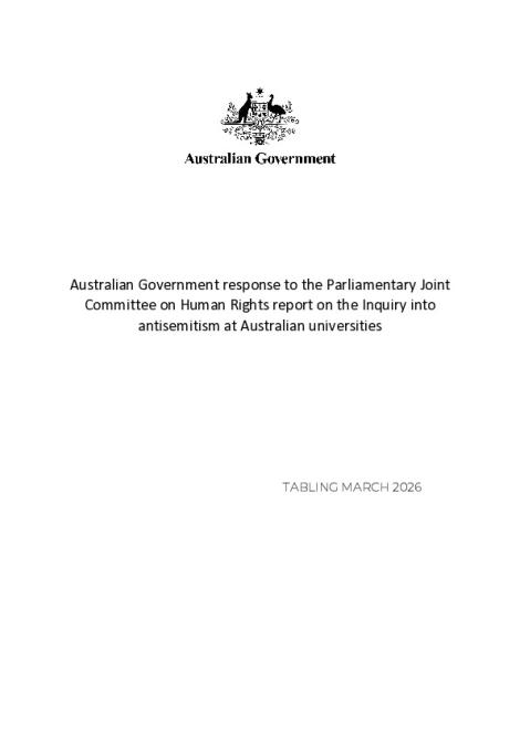 Attachment B - AGR - PJCHR Inquiry Antisemitism at Australian Universities - Final.pdf