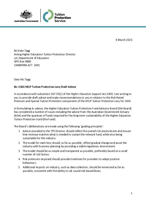 Draft Board Advice to TPS Director on 2026 HELP Levy Settings.pdf