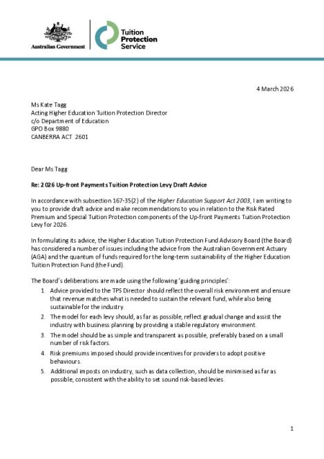Draft Board Advice to TPS Director on 2026 Up-front Levy Settings.pdf