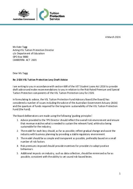 Draft Board Advice to TPS Director on 2026 VSL Levy Settings.pdf