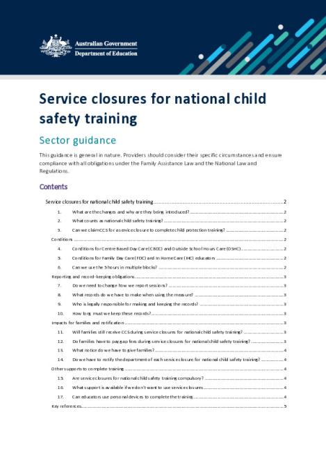 Service closure for national child safety training — sector guidance.pdf