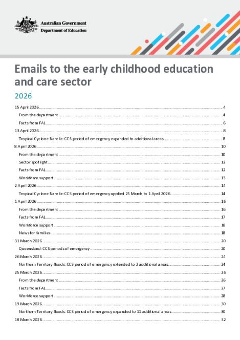 2026 Emails to the early childhood education and care sector updated 15 April 2026.pdf