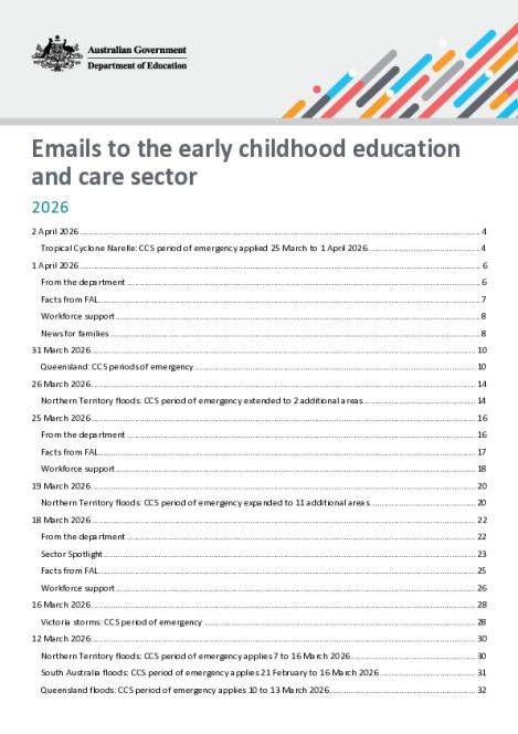 2026 Emails to the early childhood education and care sector updated 2 April 2026.pdf
