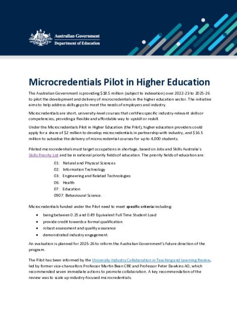 Microcredentials Pilot in Higher Education.pdf